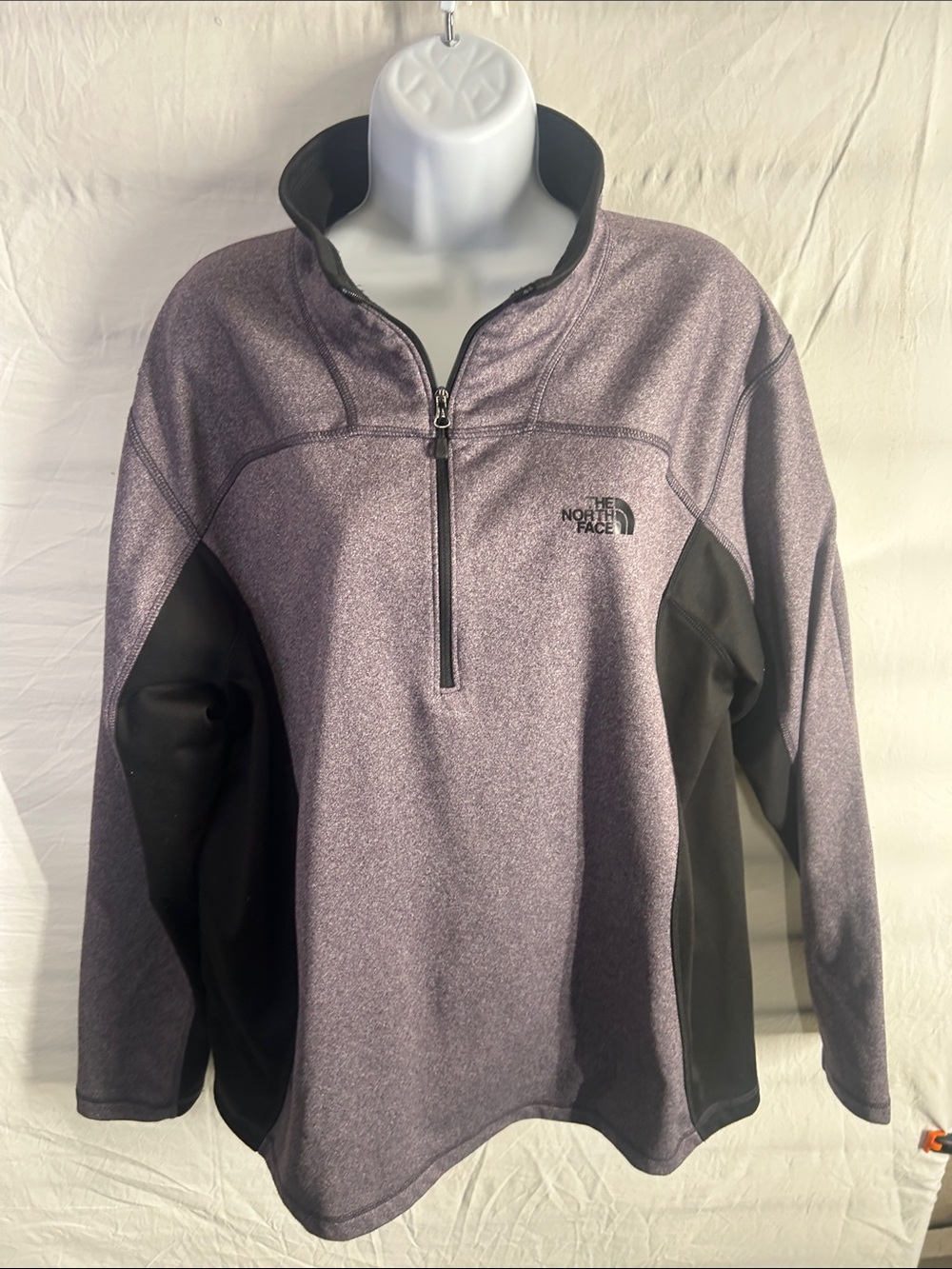 The North Face Heather Purple and Black Half-Zip Pullover
